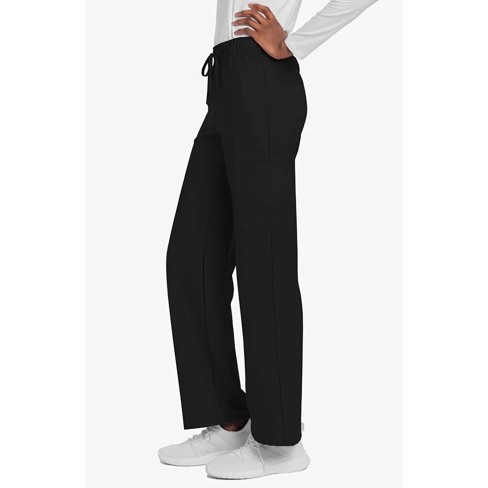 Cherokee Workwear Unisex Drawstring Black Cargo Scrub Pants Sz L NWT 2 Pocket